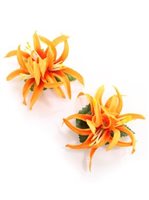 Orange Spider Lily Keiki Hair Clip 2.75" 2Piece Set
