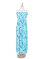 Sarong King chrysanthemum Blue Wailea Long Dress