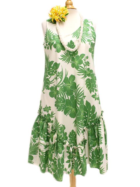 green hawaiian dress