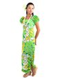 [Exclusive] Anuenue Big Protea Apple Poly Cotton Hawaiian Naomi Slit Long Dress