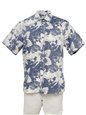Two Palms Orchid Monstera Navy Cotton Men&#39;s Reverse Printing Hawaiian Shirt