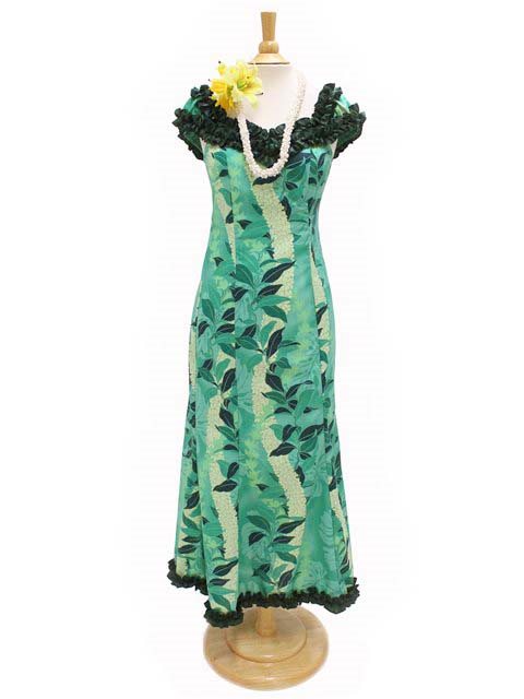 green hawaiian dress