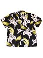 Paradise Found Calla Lily Black Rayon Men&#39;s Hawaiian Shirt
