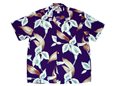 Paradise Found Calla Lily Purple Rayon Men&#39;s Hawaiian Shirt