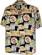 Pacific Legend Hawaiian Town Black Cotton Men&#39;s Hawaiian Shirt