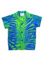 [Exclusive] Anuenue Ginger Lime &amp; Turquoise Poly Cotton Boys Hawaiian Shirt