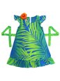 [Exclusive] Anuenue Ginger Lime &amp; Turquoise Girls Hawaiian Dress