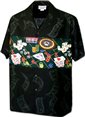 Pacific Legend Game Black Cotton Men&#39;s Hawaiian Shirt