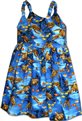 Pacific Legend Honu Blue Cotton Toddlers Hawaiian Bungee Dress