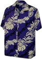 Pacific Legend Monstera Purple Cotton Men&#39;s Hawaiian Shirt