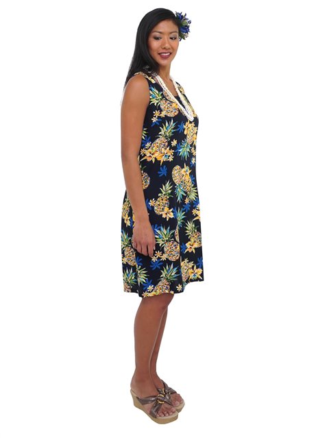 Ledelse Hører til helt seriøst Plus Size] Two Palms Hale-Kahiki Navy Rayon Short Tank Dress | AlohaOutlet