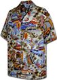 [Plus Size] Pacific Legend Route 66 Sand Cotton Men&#39;s Hawaiian Shirt