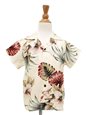 [Exclusive] Royal Hawaiian Creations Hibiscus&amp;Monstera Cream Rayon Boys Hawaiian Shirt