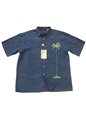 Bamboo Cay Single Palm Navy Modal/Polyester Men&#39;s Hawaiian Shirt