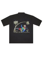 Bamboo Cay Always Five O'Clock Black Modal/Polyester Men's Hawaiian Shirt