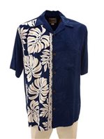 Hilo Hattie Prince Kuhio Navy Rayon Men's Hawaiian Shirt