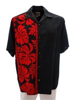Hilo Hattie Prince Kuhio Black & Red Rayon Men's Hawaiian Shirt