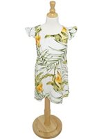 [Exclusive] Two Palms Napali White Rayon Girls Hawaiian Dress
