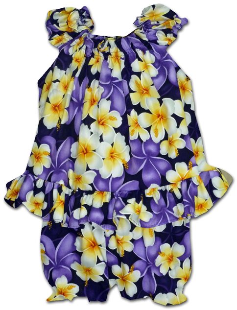 Hibiscus Purple Flower Girl Dress