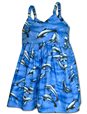Pacific Legend Dolphin Blue Cotton Toddlers Hawaiian Bungee Dress