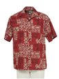 Hilo Hattie Petro Red Cotton Men&#39;s Hawaiian Shirt