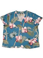 Paradise Found Orchid Bamboo Peri Rayon Women's V-neck Blouse