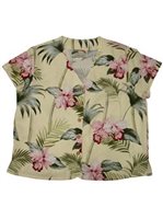 Paradise Found Orchid Bamboo Yellow Rayon Women's V-neck Blouse