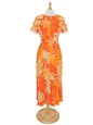 Hilo Hattie Royal Hibiscus Orange Rayon Hawaiian Short Sleeve Long ...