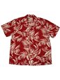Paradise Found Tropical Paradise Red Rayon Men&#39;s Hawaiian Shirt