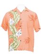 Hilo Hattie Orchid Panel New Coral Rayon Men&#39;s Aloha Shirt