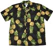 Waimea Casuals Maui Pineapple Black Cotton Men&#39;s Hawaiian Shirt