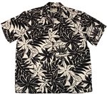 Paradise Found Tahitian Gardenia Black Rayon Men's Hawaiian Shirt