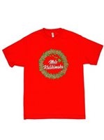 Christmas Wreath Red Cotton Men's Hawaiian T-Shirt