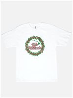 Christmas Wreath White Cotton Men's Hawaiian T-Shirt