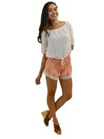 Angels by the Sea Pineapple  Coral Lace Shorts