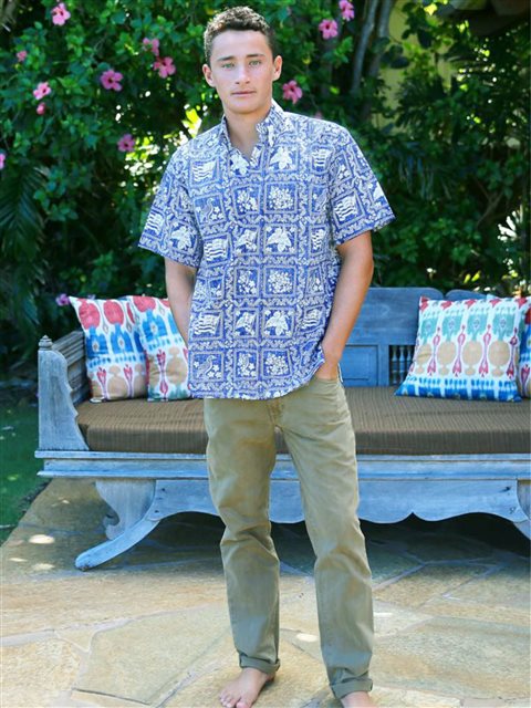 denim hawaiian shirt