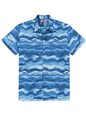 Tori Richard Seascape Navy Cotton Lawn Men&#39;s Hawaiian Shirt