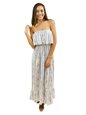 Angels by the Sea Pineapple White&amp;Navy Rayon Moana Long Dress