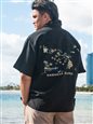 Bamboo Cay Hawaiian Island Black Modal/Polyester Men&#39;s Hawaiian Shirt
