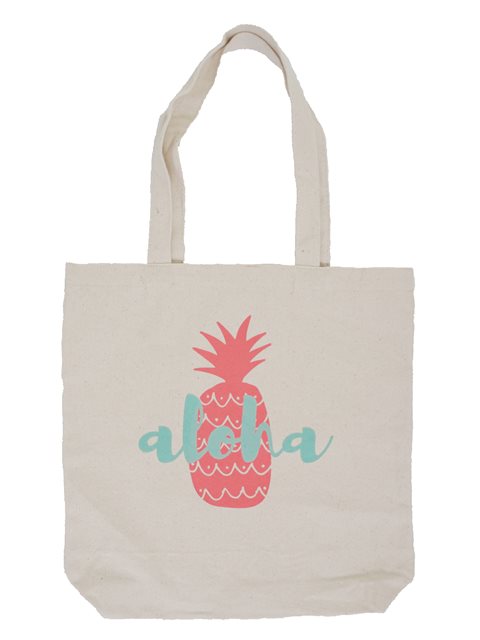 logo-print canvas tote bag