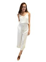 Angels by the Sea Embroidery back Wrist Tie White Rayon Kiana Jumpsuits