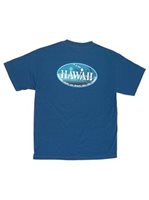 Hawaii Palm Oval Blue Men's Hawaiian T-Shirt