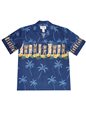 Ky&#39;s Hawaiian Tiki Navy Cotton Men&#39;s Hawaiian Shirt