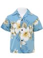Anuenue Hibiscus Trend Blue Cotton Boys Hawaiian Shirt