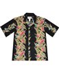 Ky&#39;s Bird of Paradise Black Cotton Men&#39;s Hawaiian Shirt