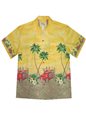 Ky&#39;s Classic Hawaii Yellow Cotton Men&#39;s Hawaiian Shirt