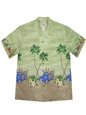 Ky&#39;s Classic Hawaii Green Cotton Men&#39;s Hawaiian Shirt