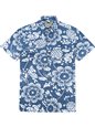 Kahala Duke&#39;s Pareo - Standard Fit Navy Cotton Men&#39;s Hawaiian Shirt
