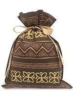 Island Heritage Tapa Brown Drawstring Gift Bag