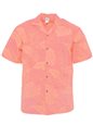 Hawaiian Leaves Coral Poly Cotton Men&#39;s Hawaiian Shirt